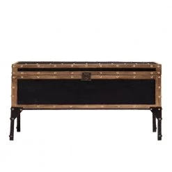 Irving 40 in. Antique Black/Dark Antique Bronze Medium Rectangle Wood Coffee Table with Lift Top by Southern Enterprises