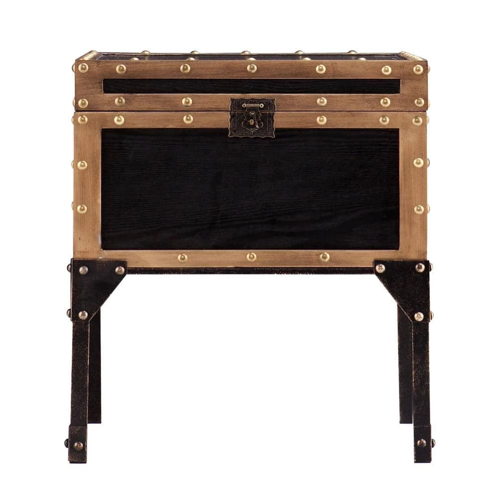 Emma Antique Black Trunk End Table by Southern Enterprises 8 Emma Antique Black Trunk End Table by Southern Enterprises - Image 6