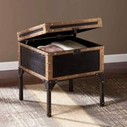 Emma Antique Black Trunk End Table by Southern Enterprises 17 Emma Antique Black Trunk End Table by Southern Enterprises -Southern Enterprises Sales antique black finish with dark antique bronze accents southern enterprises end side tables hd864785 31 1000
