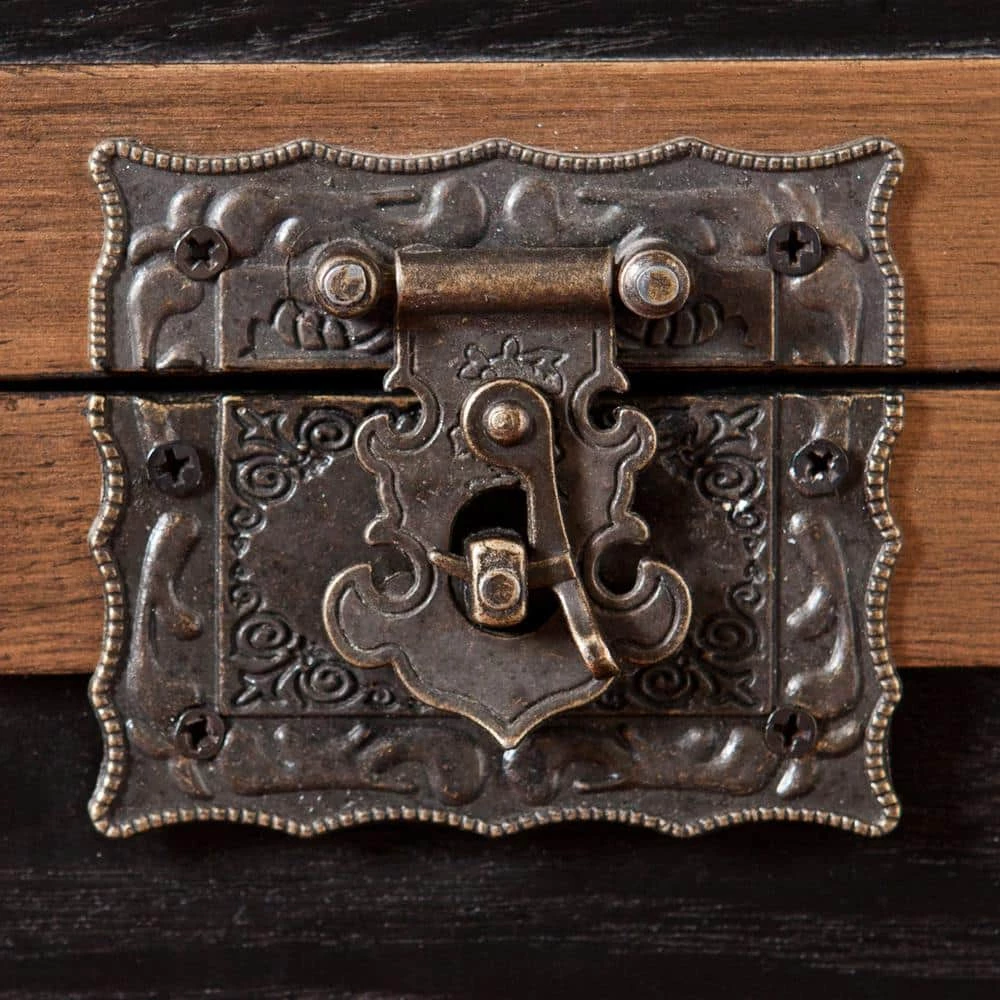 Emma Antique Black Trunk End Table by Southern Enterprises 9 Emma Antique Black Trunk End Table by Southern Enterprises - Image 7