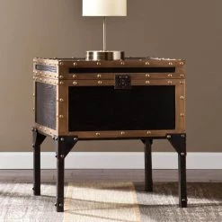 Emma Antique Black Trunk End Table by Southern Enterprises 13 Emma Antique Black Trunk End Table by Southern Enterprises -Southern Enterprises Sales antique black finish with dark antique bronze accents southern enterprises end side tables hd864785 c3 1000
