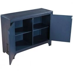 40 in. Antique Blue Modern Rectangle Wood Console Table with 2 Shelves by Huluwat -Southern Enterprises Sales antique blue huluwat console tables dj tc wf284635aav 76 1000