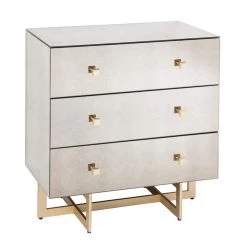 Caxton 3-Drawer Antique Mirror Chest of Drawers (27 in. H x 24 in. W x 15 in. D) by Southern Enterprises