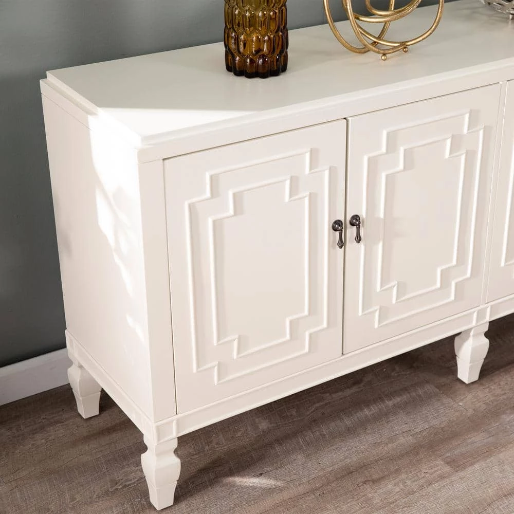 Shanera Antique White Low-Profile Accent Cabinet by Southern Enterprises 8 Shanera Antique White Low-Profile Accent Cabinet by Southern Enterprises - Image 6