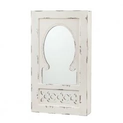 Garrison Shabby Chic 30 in. x 17 in. Wall Mount Jewelry Mirror in Antique White by Southern Enterprises 7 Garrison Shabby Chic 30 in. x 17 in. Wall Mount Jewelry Mirror in Antique White by Southern Enterprises -Southern Enterprises Sales antique white finish with rub through and brass finish hardware southern enterprises jewelry armoires hd255323 76 1000