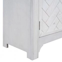 40 in. Antique White Modern Rectangle Wood Console Table for Living Room with 2-Shelves by Huluwat -Southern Enterprises Sales antique white huluwat console tables dj tc wf284635aak 44 1000