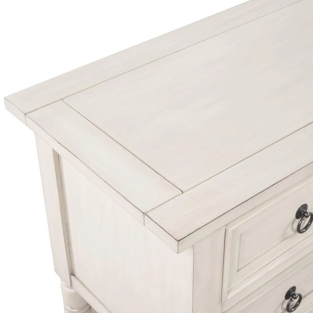 46 in. Antique White Modern Rectangle Wood Console Table with 6-Drawers and 1 Shelf by Huluwat 7 46 in. Antique White Modern Rectangle Wood Console Table with 6-Drawers and 1 Shelf by Huluwat - Image 5