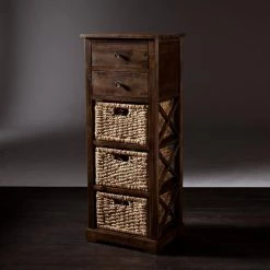 Antique Brown Chest by Southern Enterprises 12 Antique Brown Chest by Southern Enterprises -Southern Enterprises Sales antiqued brown finish with natural water hyacinth southern enterprises accent cabinets hd866277 1f 1000