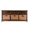 Clyde Antiqued Brown Storage Bench by Southern Enterprises -Southern Enterprises Sales antiqued brown finish with natural water hyacinth southern enterprises dining benches hd862132 64 1000