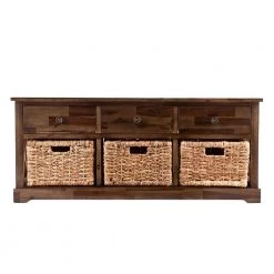 Clyde Antiqued Brown Storage Bench by Southern Enterprises