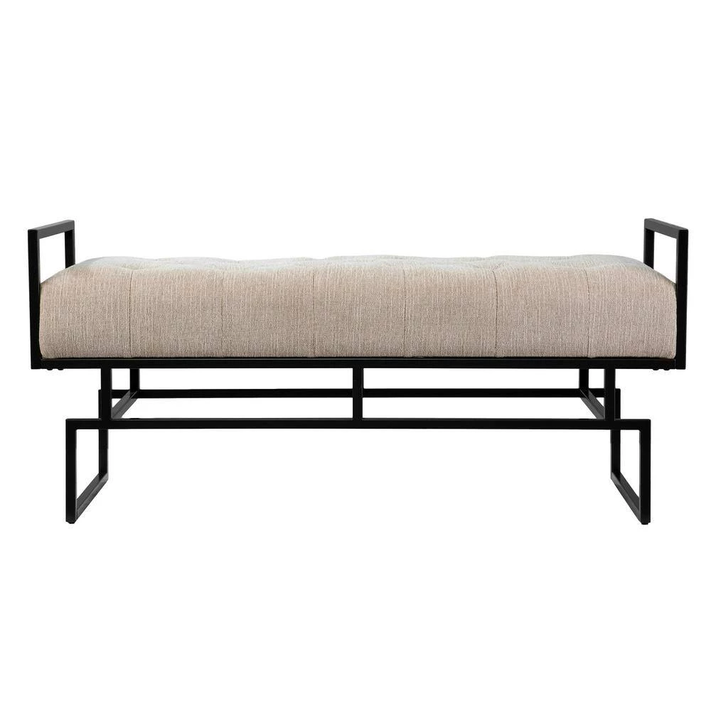 Clarkson Beige Bench (21.5 in. H x 48.5 in. W x 18.25 in. D) by Southern Enterprises 6 Clarkson Beige Bench (21.5 in. H x 48.5 in. W x 18.25 in. D) by Southern Enterprises - Image 4