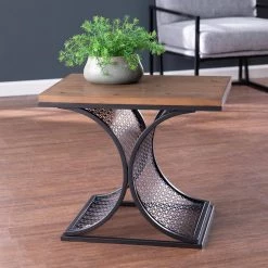 Jaysen 22 in. Wooden Square 2-Tone Accent Table by Southern Enterprises -Southern Enterprises Sales black and brown finish southern enterprises end side tables hd473642 31 1000