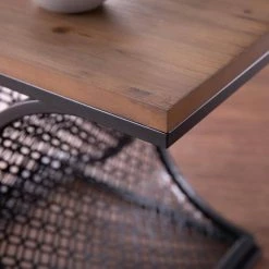 Jaysen 22 in. Wooden Square 2-Tone Accent Table by Southern Enterprises -Southern Enterprises Sales black and brown finish southern enterprises end side tables hd473642 c3 1000