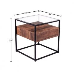 Winnifred Black and Natural Glass-Top Storage End Table by Southern Enterprises -Southern Enterprises Sales black and natural finish southern enterprises end side tables hd434261 40 1000