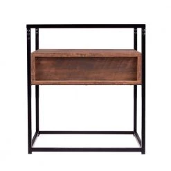Winnifred Black and Natural Glass-Top Storage End Table by Southern Enterprises -Southern Enterprises Sales black and natural finish southern enterprises end side tables hd434261 66 1000