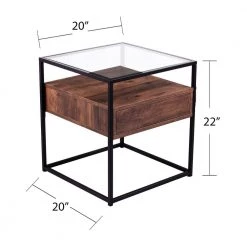 Winnifred Black and Natural Glass-Top Storage End Table by Southern Enterprises -Southern Enterprises Sales black and natural finish southern enterprises end side tables hd434261 76 1000