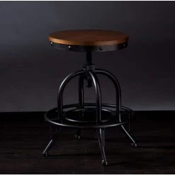 Christopher Industrial Adjustable Height Black Bar Stool by Southern Enterprises -Southern Enterprises Sales black distressed dark pine southern enterprises bar stools hd864365 1f 1000