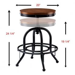 Christopher Industrial Adjustable Height Black Bar Stool by Southern Enterprises -Southern Enterprises Sales black distressed dark pine southern enterprises bar stools hd864365 4f 1000