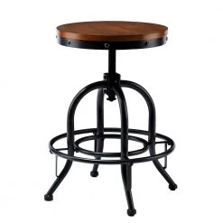 Christopher Industrial Adjustable Height Black Bar Stool by Southern Enterprises