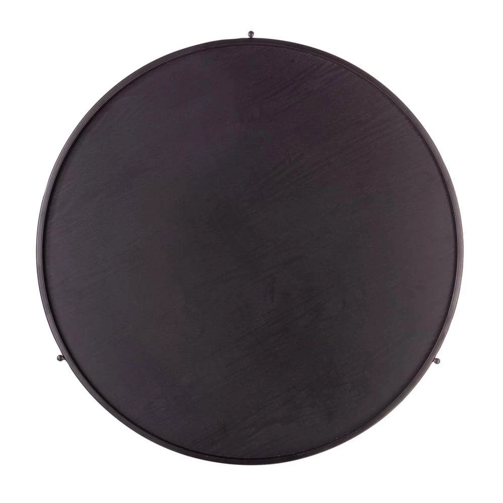 Garcia 34 in. Black Medium Round Wood Coffee Table with Shelf by Southern Enterprises 5 Garcia 34 in. Black Medium Round Wood Coffee Table with Shelf by Southern Enterprises - Image 3