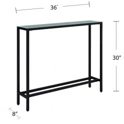 Quenn 36 in. Black Standard Rectangle Mirrored Console Table by Southern Enterprises -Southern Enterprises Sales black finish southern enterprises console tables hd530512 76 1000