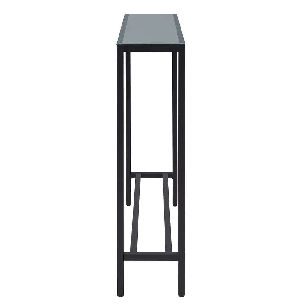 Quenn 56 in. Black Standard Rectangle Mirrored Console Table by Southern Enterprises 5 Quenn 56 in. Black Standard Rectangle Mirrored Console Table by Southern Enterprises - Image 3