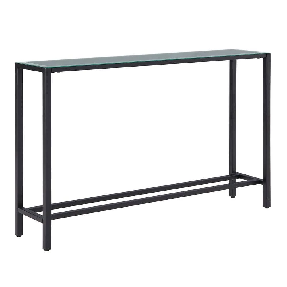 Quenn 56 in. Black Standard Rectangle Mirrored Console Table by Southern Enterprises 10 Quenn 56 in. Black Standard Rectangle Mirrored Console Table by Southern Enterprises - Image 8