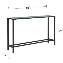 Quenn 56 in. Black Standard Rectangle Mirrored Console Table by Southern Enterprises 21 Quenn 56 in. Black Standard Rectangle Mirrored Console Table by Southern Enterprises -Southern Enterprises Sales black finish southern enterprises console tables hd530529 76 1000