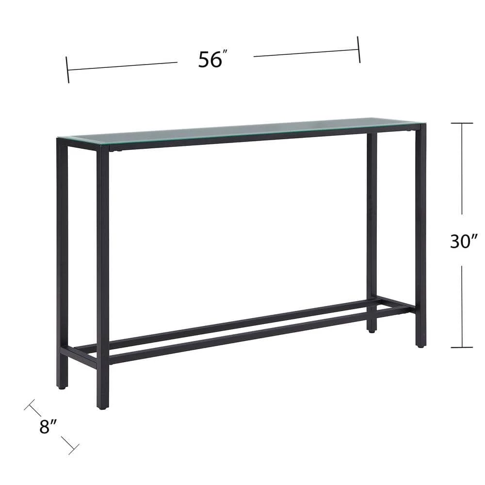 Quenn 56 in. Black Standard Rectangle Mirrored Console Table by Southern Enterprises 12 Quenn 56 in. Black Standard Rectangle Mirrored Console Table by Southern Enterprises - Image 10