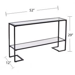 Ochila 52 in. Black Rectangle Glass Console Table with Shelves by Southern Enterprises 17 Ochila 52 in. Black Rectangle Glass Console Table with Shelves by Southern Enterprises -Southern Enterprises Sales black finish southern enterprises console tables hd530697 44 1000