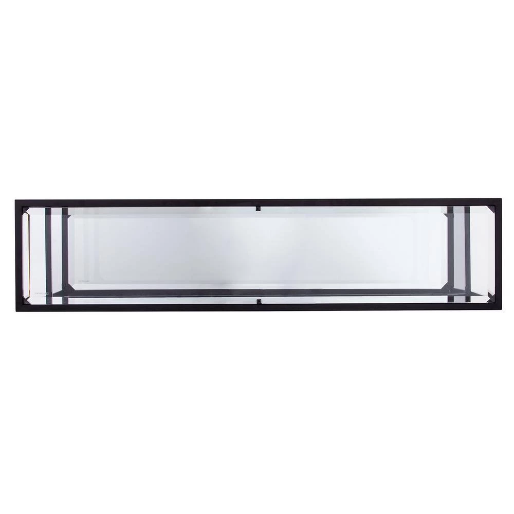 Ochila 52 in. Black Rectangle Glass Console Table with Shelves by Southern Enterprises 5 Ochila 52 in. Black Rectangle Glass Console Table with Shelves by Southern Enterprises - Image 3