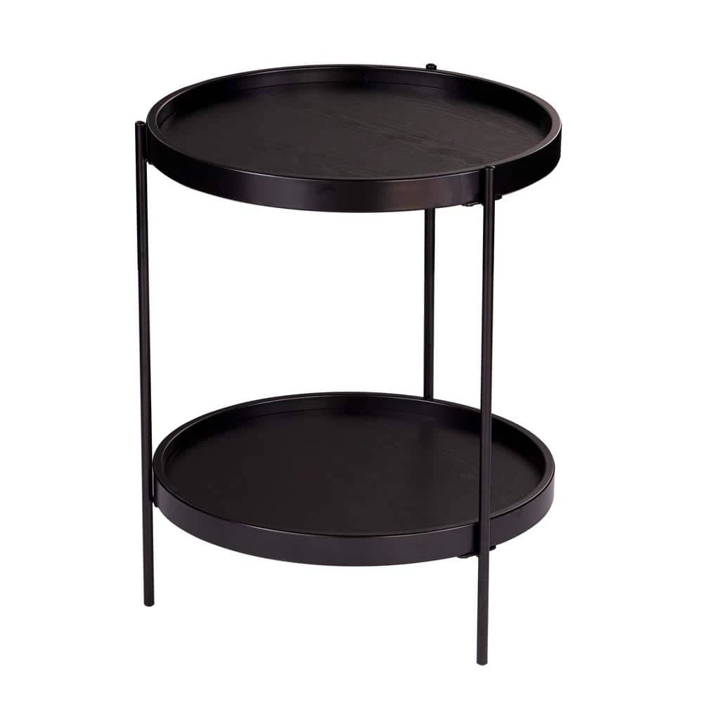 Garcia Black Round Farmhouse Style End Table by Southern Enterprises 9 Garcia Black Round Farmhouse Style End Table by Southern Enterprises - Image 7
