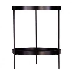 Garcia Black Round Farmhouse Style End Table by Southern Enterprises 16 Garcia Black Round Farmhouse Style End Table by Southern Enterprises -Southern Enterprises Sales black finish southern enterprises end side tables hd433370 4f 1000
