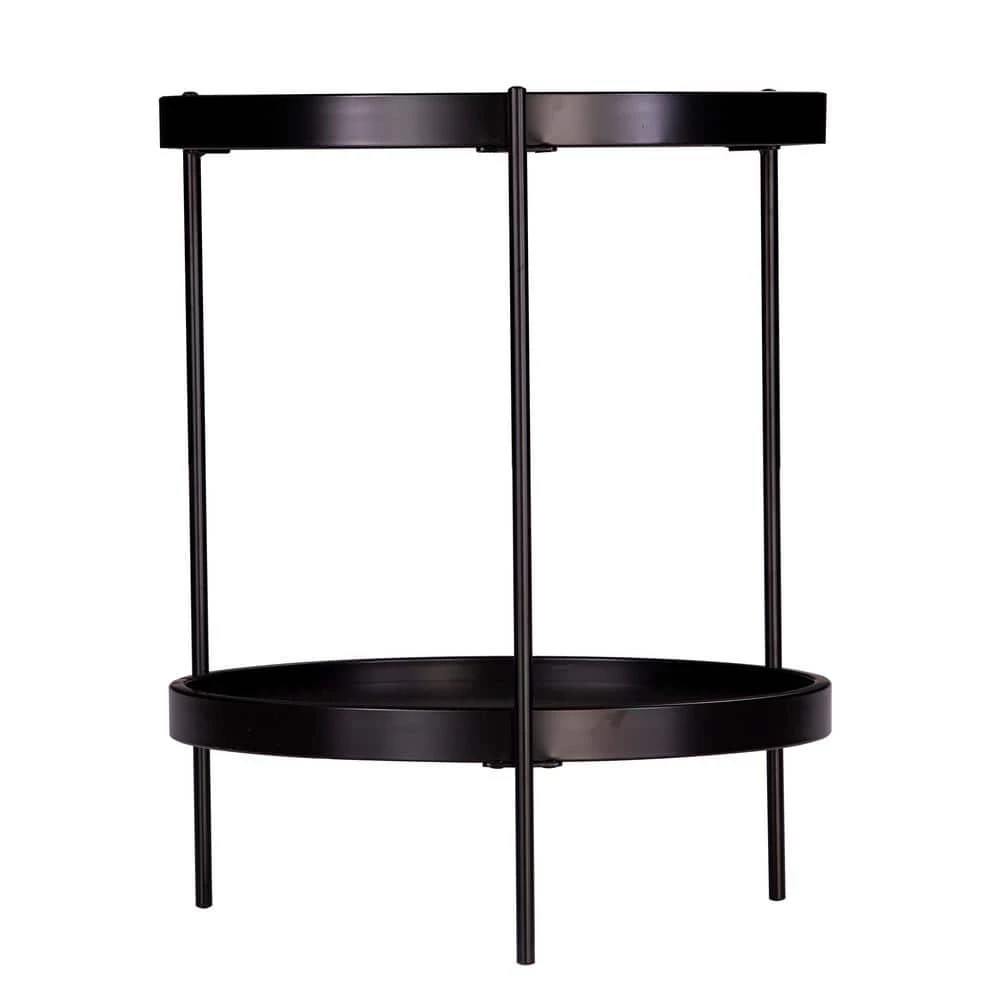 Garcia Black Round Farmhouse Style End Table by Southern Enterprises 4 Garcia Black Round Farmhouse Style End Table by Southern Enterprises - Image 2