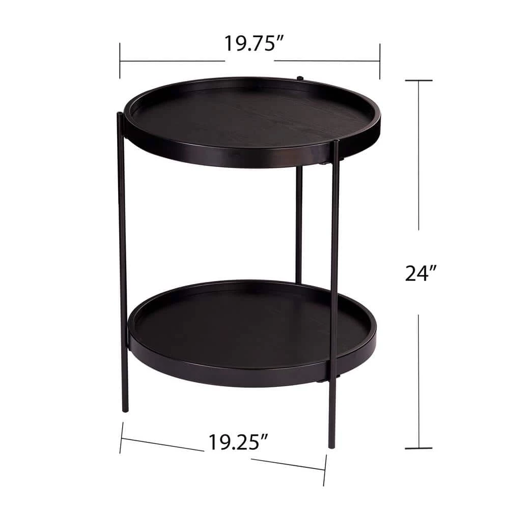 Garcia Black Round Farmhouse Style End Table by Southern Enterprises 11 Garcia Black Round Farmhouse Style End Table by Southern Enterprises - Image 9