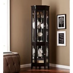 Carlotta Black China Cabinet by Southern Enterprises -Southern Enterprises Sales black finish with brushed nickel hardware southern enterprises display cabinets hd888415 31 1000