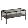 43 in. Black/Clear Large Rectangle Glass Coffee Table with Shelf by Southern Enterprises -Southern Enterprises Sales black finish with silver distressing southern enterprises coffee tables hd865256 64 1000