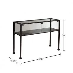 43 in. Black Standard Rectangle Glass Console Table with Storage by Southern Enterprises 10 43 in. Black Standard Rectangle Glass Console Table with Storage by Southern Enterprises -Southern Enterprises Sales black finish with silver distressing southern enterprises console tables hd865270 40 1000