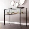 43 in. Black Standard Rectangle Glass Console Table with Storage by Southern Enterprises -Southern Enterprises Sales black finish with silver distressing southern enterprises console tables hd865270 64 1000