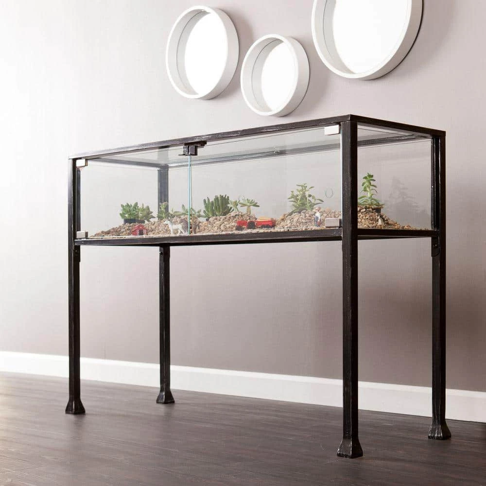 43 in. Black Standard Rectangle Glass Console Table with Storage by Southern Enterprises 3 43 in. Black Standard Rectangle Glass Console Table with Storage by Southern Enterprises