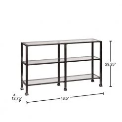 49 in. Black Rectangle Glass Console Table with Storage by Southern Enterprises 10 49 in. Black Rectangle Glass Console Table with Storage by Southern Enterprises -Southern Enterprises Sales black finish with silver distressing southern enterprises console tables hd865447 40 1000