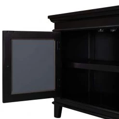 Black Accent Storage Wooden Cabinet with Decorative Mirror Door by Huluwat -Southern Enterprises Sales black huluwat accent cabinets dj tc wf284088aab 1f 1000