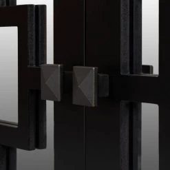 Black Accent Storage Wooden Cabinet with Decorative Mirror Door by Huluwat -Southern Enterprises Sales black huluwat accent cabinets dj tc wf284088aab 44 1000