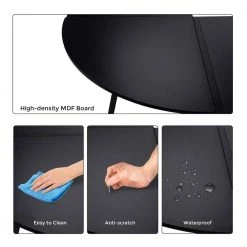 58" L-Shaped Black MDF Board No Drawer Computer Desk by Huluwat -Southern Enterprises Sales black huluwat computer desks xyd g jhldsk01w 44 1000