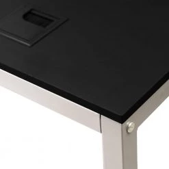 60" L-Shaped Black Manufactured Wood No Drawer Computer Desk by Huluwat -Southern Enterprises Sales black huluwat computer desks xyd g jhldsk03z 1f 1000
