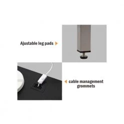 60" L-Shaped Black Manufactured Wood No Drawer Computer Desk by Huluwat -Southern Enterprises Sales black huluwat computer desks xyd g jhldsk03z 44 1000