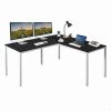 60" L-Shaped Black Manufactured Wood No Drawer Computer Desk by Huluwat -Southern Enterprises Sales black huluwat computer desks xyd g jhldsk03z 64 1000