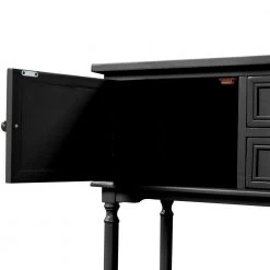 47 in. Black Modern Rectangle Solid Wood Console Table for Living Room with 2-Drawers, 2-Cabinets and 1-Shelf by Huluwat -Southern Enterprises Sales black huluwat console tables dj tc wf280255aab 1f 1000