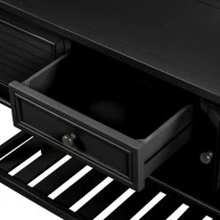 47 in. Black Modern Rectangle Solid Wood Console Table for Living Room with 2-Drawers, 2-Cabinets and 1-Shelf by Huluwat -Southern Enterprises Sales black huluwat console tables dj tc wf280255aab 4f 1000