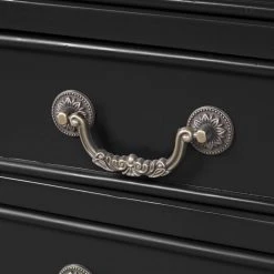 45 in. Black Modern Rectangle Wood Console Table for Living Room with 3-Drawers, 2-Cabinets and 1-Shelf by Huluwat -Southern Enterprises Sales black huluwat console tables dj tc wf280256aab 44 1000